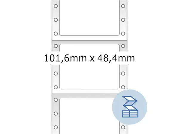 Een Etiket HERMA 8163 101.6x48.4mm 1-baans wit 2000stuks koop je bij WinkelVolWinkels