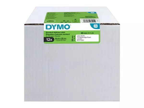 Een Etiket Dymo labelwriter 19831 28mmx89mm adres doos à 12 rol à 130 stuks koop je bij De Rijk Kantoorshop