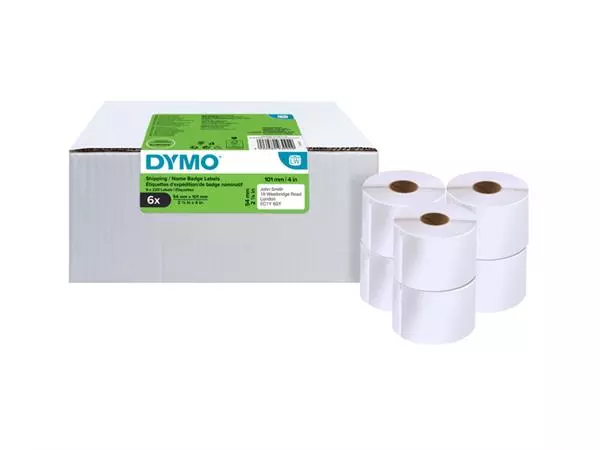 Een Etiket Dymo LabelWriter naamkaart 54x101mm 6 rollen á 220 stuks wit koop je bij Scheepstra Drachten