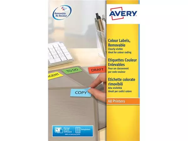 Een Etiket Avery L6041-20 45.7x21.2mm geel 960stuks koop je bij iPlusoffice