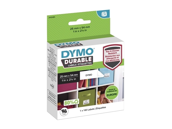 Een Etiket Dymo LabelWriter industrieel 25x54mm 1 rol á 160 stuks wit koop je bij iPlusoffice