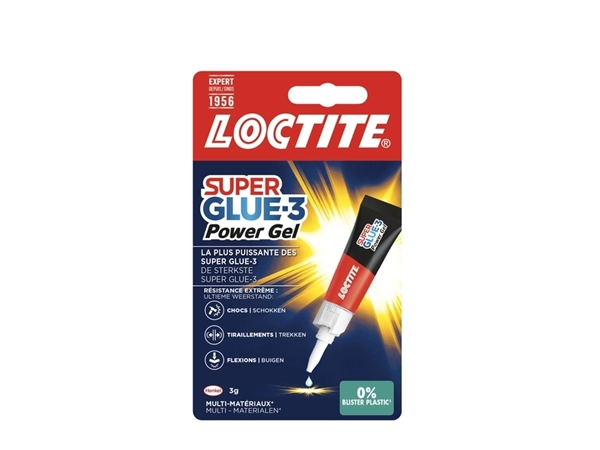 Een Secondelijm Loctite Powerflex GEL tube 3gr blister koop je bij All Office Kuipers BV