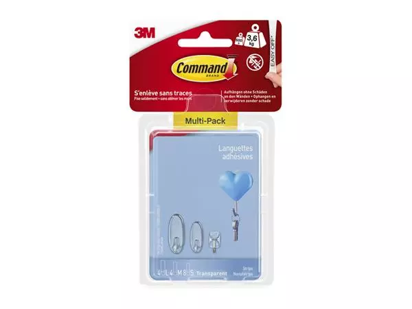 Een Bevestigingsstrip Command 16 stuks transparant koop je bij Quality Office Supplies