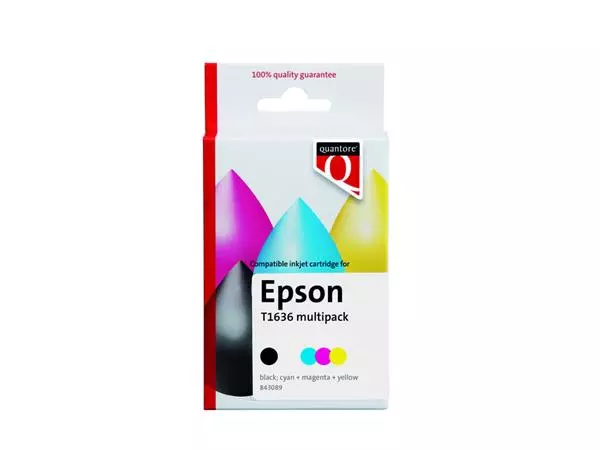 Een Inktcartridge Quantore alternatief tbv Epson 16XL T1636 zwart + 3 kleuren HC koop je bij De Joma BV