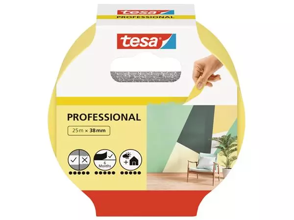 Afplaktape tesa® Professional 25mx38mm geel