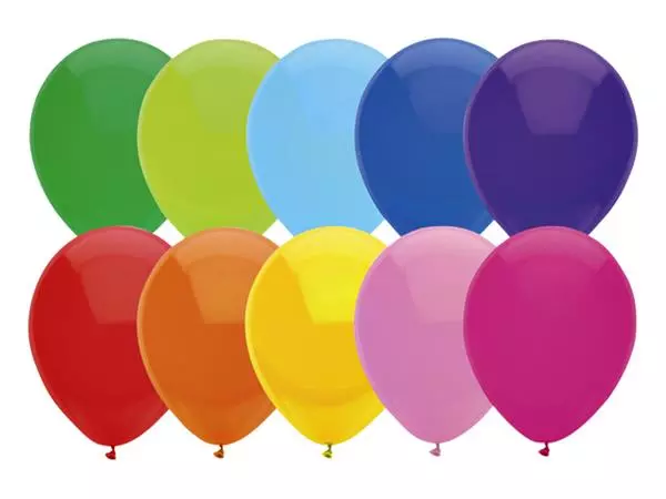 Een Ballon Haza uni 30cm 10 stuks assorti koop je bij Schellen Boek- en Kantoorboekhandel