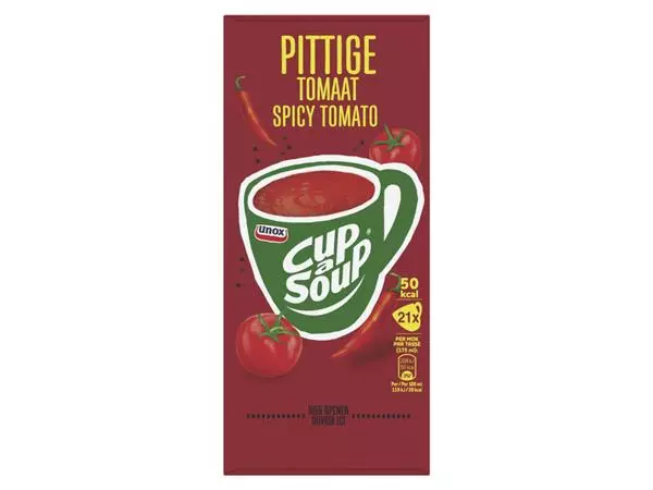 Een Cup-a-Soup Unox pittige tomaat 21x175ml koop je bij De Rijk Kantoorshop