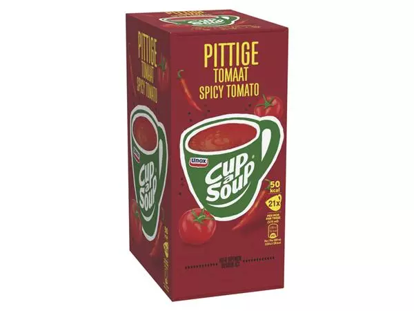 Een Cup-a-Soup Unox pittige tomaat 21x175ml koop je bij Deska Alles voor Kantoor