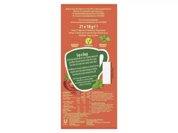 Een Cup-a-Soup Unox tomaten crème 21x175ml koop je bij Topkantoor Repro Creatief