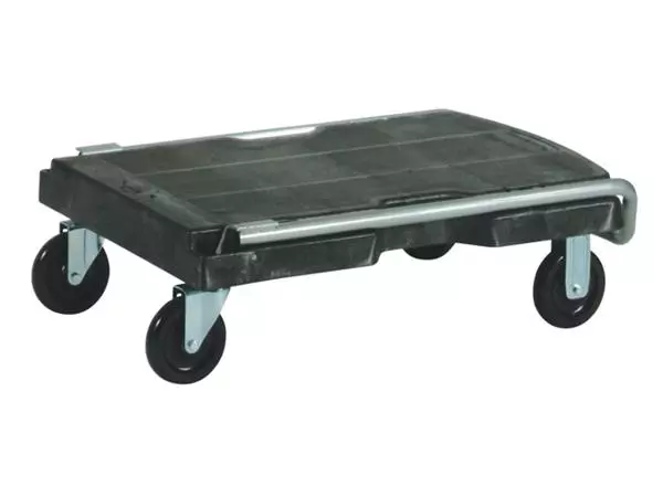 Een Transportkar Rubbermaid Triple Trolley inklapbaar 225kg zwart koop je bij De Joma BV