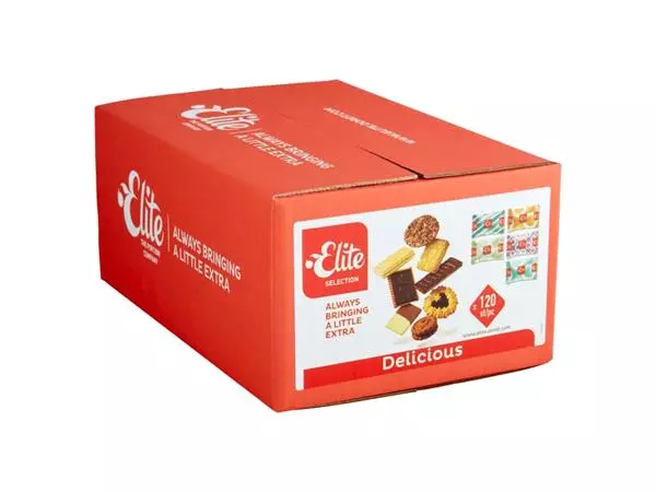 Een Koekjes Elite Selection Delicious mix 120 stuks koop je bij Quality Office Supplies