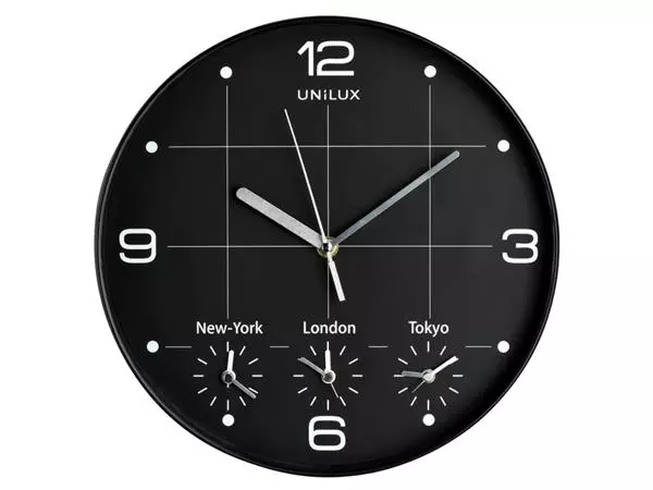 Wandklok Unilux On Time Ø 30.5cm zwart/wit