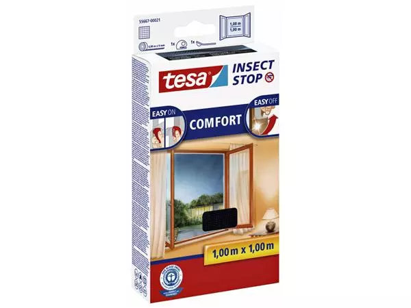 Een Insectenhor tesa raam 1x1m antraciet koop je bij All Office Kuipers BV