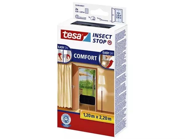 Een Insectenhor tesa® Insect Stop COMFORT deur 2x 0,65x2,50m zwart koop je bij Sysdicom BV