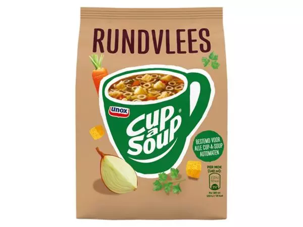 Een Cup-a-Soup Unox machinezak rundvlees 140ml koop je bij Continu Kantoor