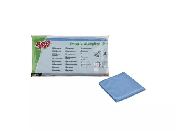 Een Microvezeldoek Scotch-Brite Essential 360x360mm blauw koop je bij Quality Office Supplies