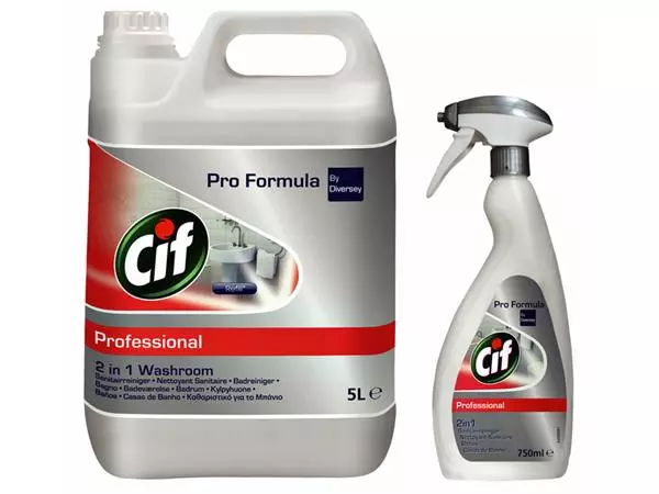 Een Sanitairreiniger Cif Professional 2-in-1 5 liter koop je bij D. Sonneveld B.V.