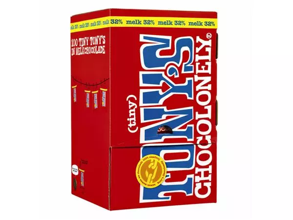 Een Chocolade Tony's Chocolonely tiny melk doos 100 st koop je bij Friese Schrijfkamer