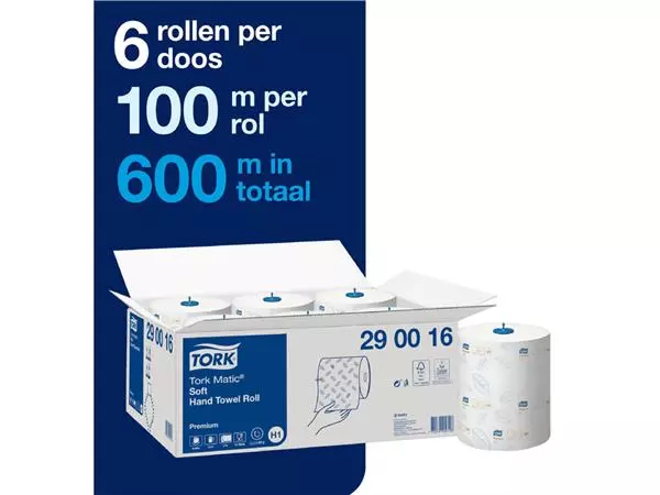 Een Handdoekrol Tork Matic H1 premium 100m 2 laags wit 290016 koop je bij De Rijk Kantoorshop