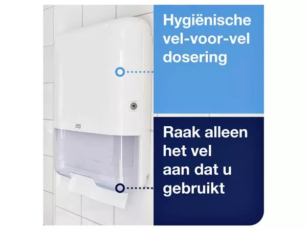 Een Handdoekdispenser Tork H3 Elevation C-vouw en Z-vouw wit 553000 koop je bij Friese Schrijfkamer