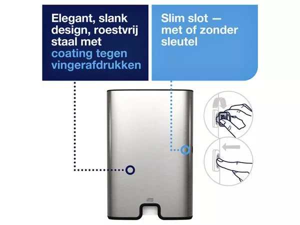 Een Handdoekdispenser Tork H2 multifold rvs 460004 koop je bij Egner kantoorspecialisten