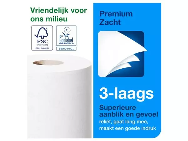 Een Toiletpapier Tork T4 Premium 3l wit 110316 koop je bij All Office Kuipers BV