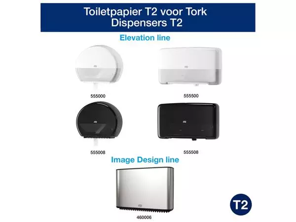 Een Toiletpapier Tork Mini Jumbo T2 advanced 2-laags 12 rollen wit 120280 koop je bij De Joma BV
