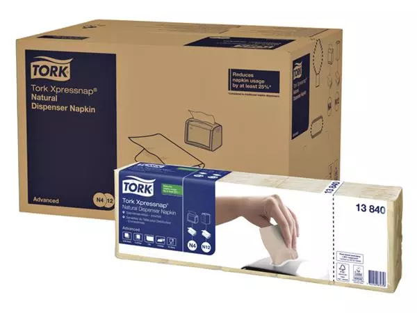 Servetten Tork Xpressnap® N4 100% gerecycled 1-laags naturel 13840