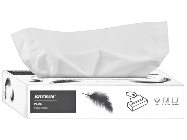 Een Facial tissues Katrin 2-laags 100vel wit 11797 koop je bij Deska Alles voor Kantoor