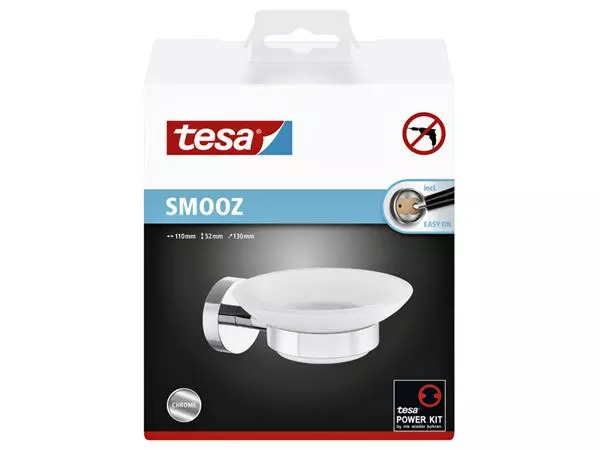 Een Zeephouder tesa® Smooz hoogglans verchroomd metaal zelfklevend koop je bij Deska Alles voor Kantoor