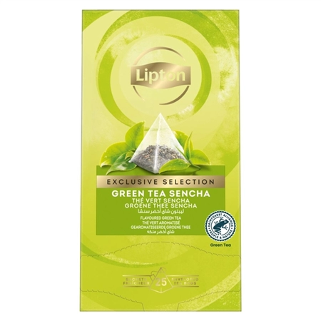 Een Thee Lipton Exclusive groene thee sencha 25x2gr koop je bij QuickOffice BV