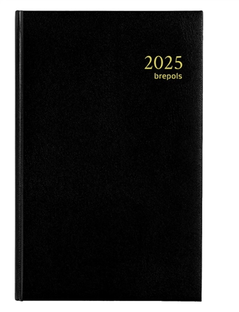 Agenda 2025 Brepols Saturnus Luxe 1dag/1pagina zwart