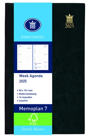 Een Agenda 2025 Ryam Memoplan 7 Suprema 7d/2p zwart koop je bij Egner kantoorspecialisten