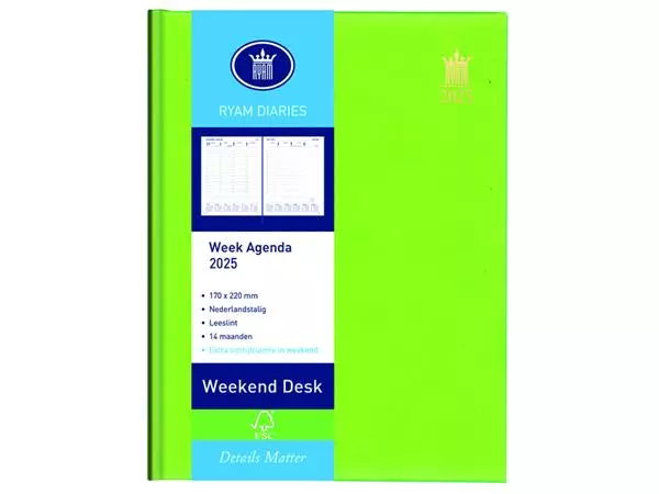 Een Agenda 2025 Ryam Weekplan Weekend Desk Lazio 7dagen/2pagina's assorti koop je bij Friese Schrijfkamer