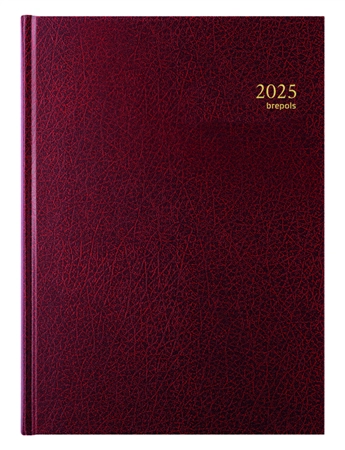 Een Agenda 2025 Brepols Bremax Santex A4 1dag/1pagina 4 kolommen bordeaux koop je bij Kantorice office & business supplies