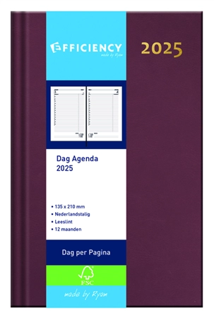 Een Agenda 2025 Ryam Efficiency Baladek 1dag/1pagina bordeaux koop je bij Clippz! Office Supplies