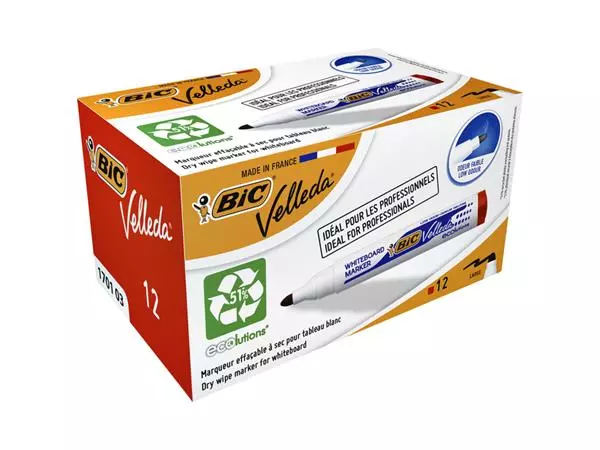 Buy your Viltstift Bic Velleda 1701 whiteboard rond large rood at QuickOffice BV