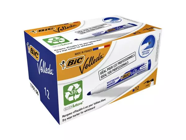 Een Viltstift Bic Velleda 1701 whiteboard rond large blauw koop je bij Kantoorboekhandel Van Atten