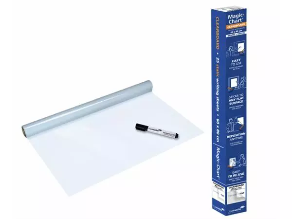 Een Magic-Chart Legamaster Whiteboard 60x80cm transparant 25 vel koop je bij De Rijk Kantoorshop