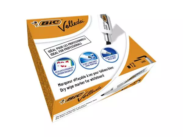 Een Viltstift Bic Velleda 1781 whiteboard schuin large zwart koop je bij Clippz! Office Supplies