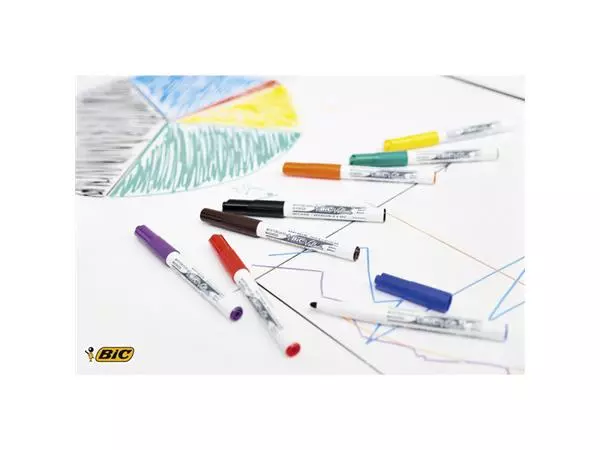 Een Viltstift Bic Velleda 1748 whiteboard rond medium assorti blister à 8 stuks koop je bij Kantorice office & business supplies