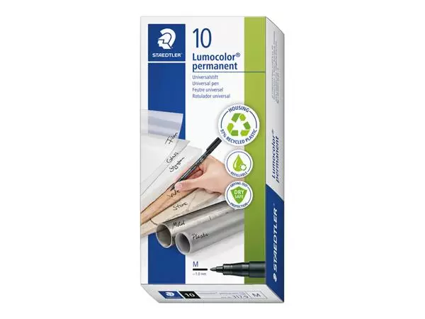 Een Viltstift Staedtler Lumocolor 317 permanent M zwart koop je bij Clippz! Office Supplies