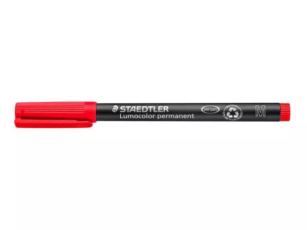 Een Viltstift Staedtler OHP Lumo M 317 perm rood koop je bij "De Waal" Kantoor Efficiency