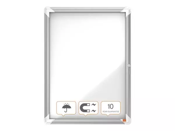 Een Buitenvitrine Nobo Premium Plus 4x A4 draaideur magnetisch koop je bij D. Sonneveld B.V.