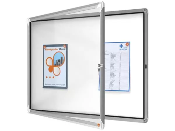 Een Buitenvitrine Nobo Premium Plus 8x A4 draaideur magnetisch koop je bij Sysdicom BV