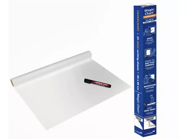 Een Magic-Chart Legamaster Paperchart folie 60x80cm wit koop je bij De Joma BV