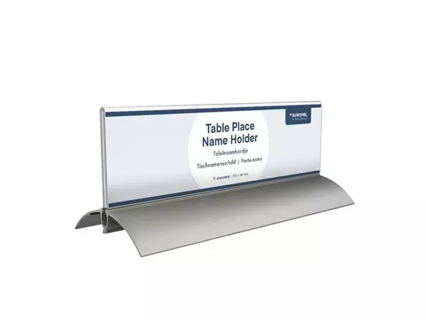 Een Tafelnaambord Europel 2 61x210mm acryl aluminium koop je bij QuickOffice BV