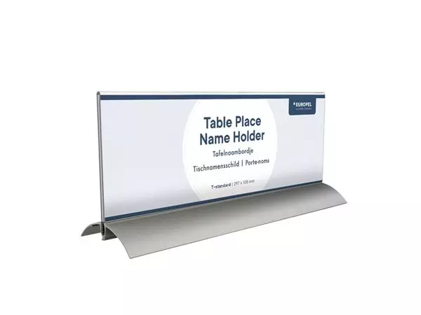 Een Tafelnaambord Europel 105x297mm acryl aluminium koop je bij Peter Wind