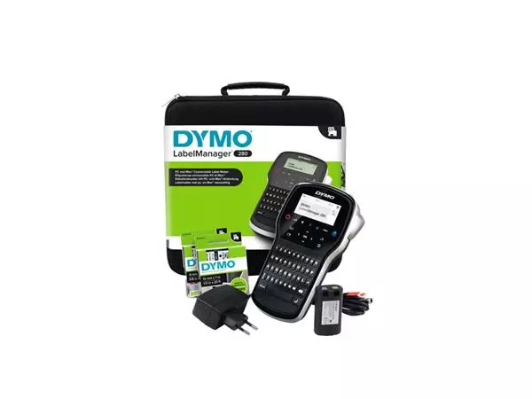 Een Labelprinter Dymo labelmanager LM280 qwerty in koffer koop je bij Sysdicom BV