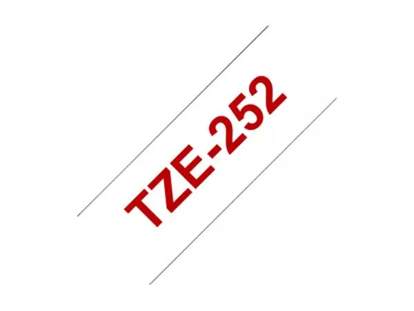 Een Labeltape Brother P-touch TZE-252 24mm rood op wit koop je bij De Joma BV